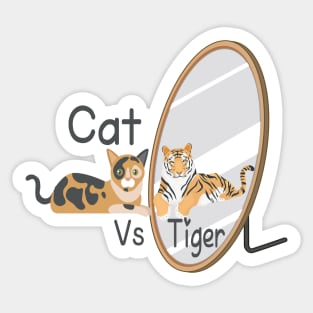 Cat Vs Tiger Sticker